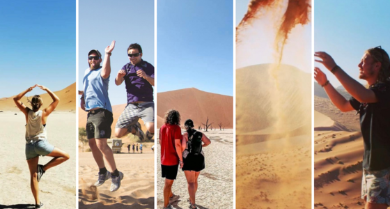 people in desert 